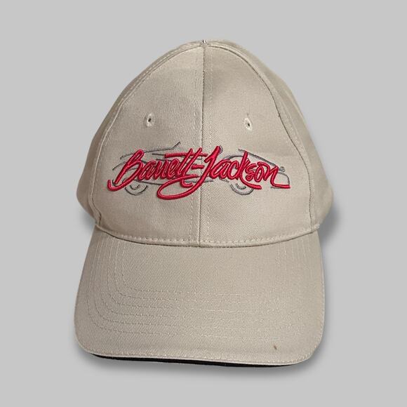 Barrett-Jackson Beige Embroidered Baseball Cap – Adjustable Hat - Picture 1 of 5